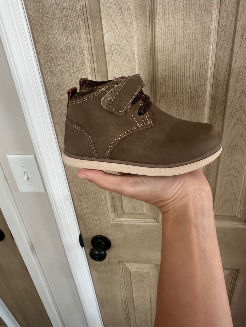 Crown Vintage Brown Kids Ankle Boots with Cream Sole